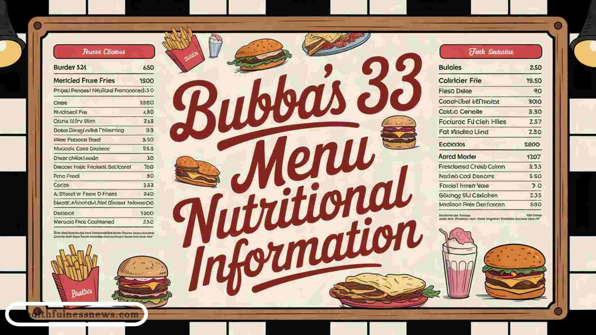 Bubba's 33 Menu Nutritional Information